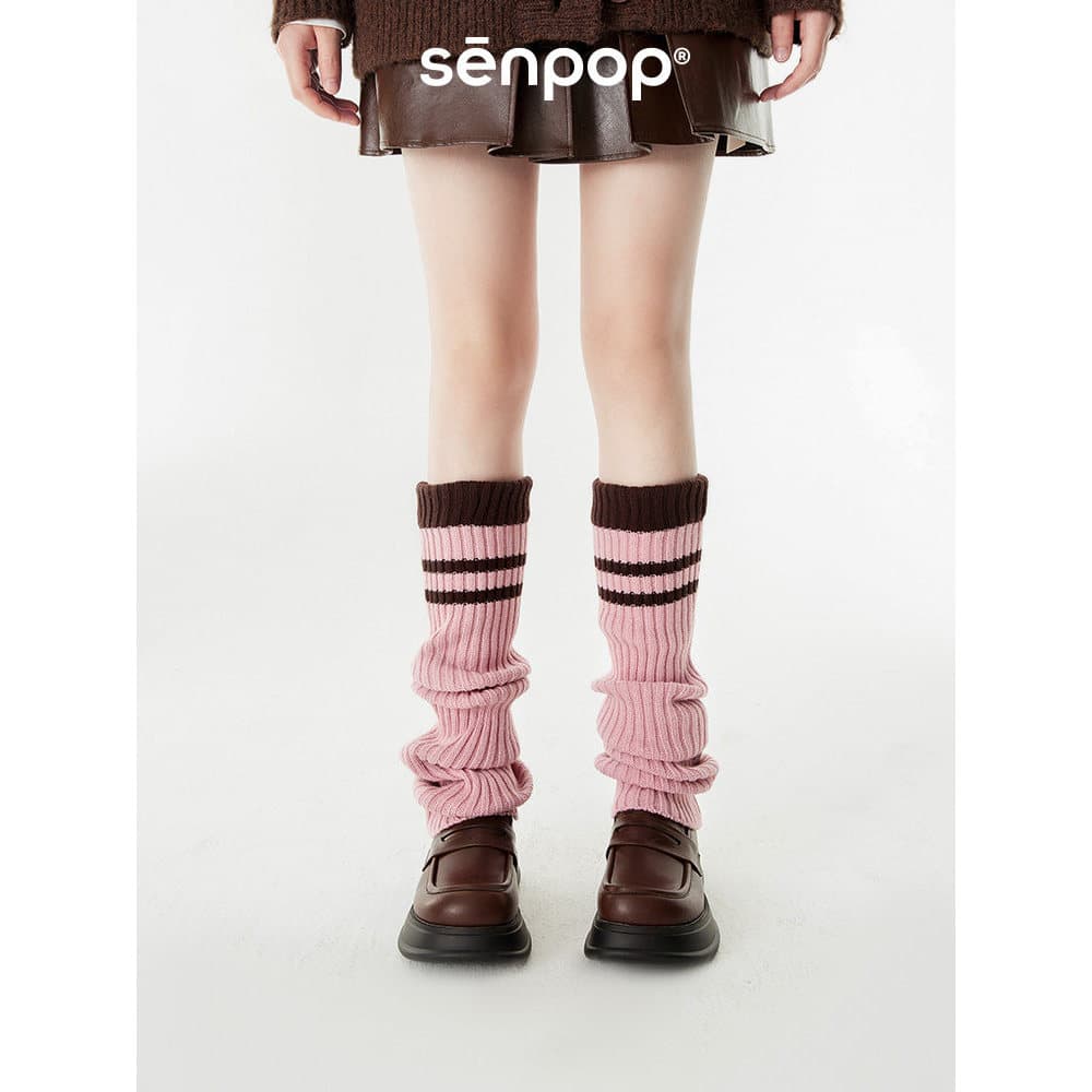 Nakamichi rosa acima do joelho meias bezerro meias femininas de lã outono inverno meias pilha branco estilo japonês long