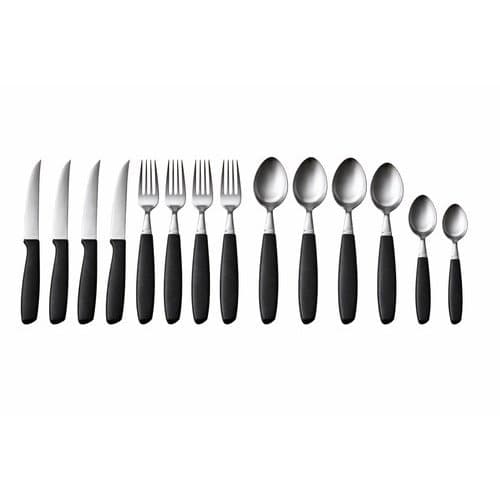 Jogo Talheres 25 Peças Pote Vidro Acabamento Preto Design Sofisticado Material Durável