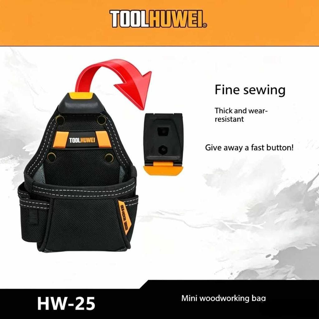 TOOLHUWEI Mini Kit De Ferramentas Para Carpinteiro , Suspensão Rápida , À Prova D'água , Bolsa Oxford , Trabalho Durável