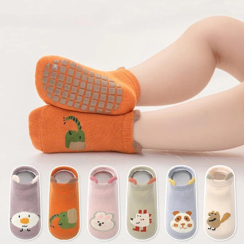 6 Pares Bebê Bonito Dos Desenhos Animados Animal Tornozelo Meias Curtas Para Criança Primavera Verão Fino 3D Orelha Anti