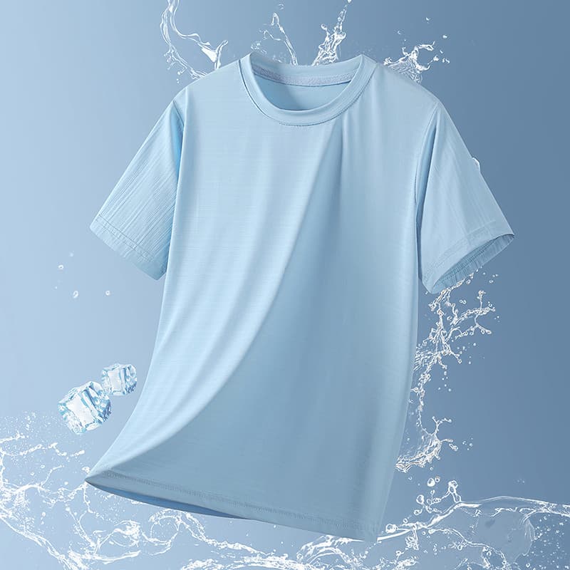 GILE meninos camiseta de manga curta verão fino menino topo 2026 novas crianças de seda gelo roupas de secagem rápida ro