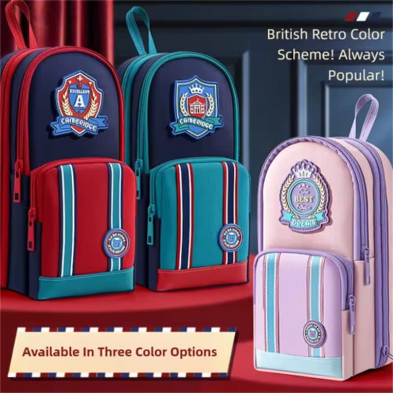 Alta Qualidade Mochila Forma Caneta Saco Grande Capacidade Portátil Lápis Caso Seis Camadas Doze Bolsos De Papelaria Pre