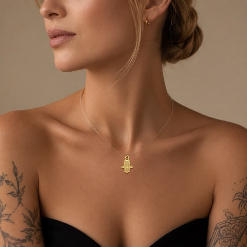 Colar Nylon Invisível Cavalo Dourado Feminino Delicado e Elegante chique boho country moderno básico