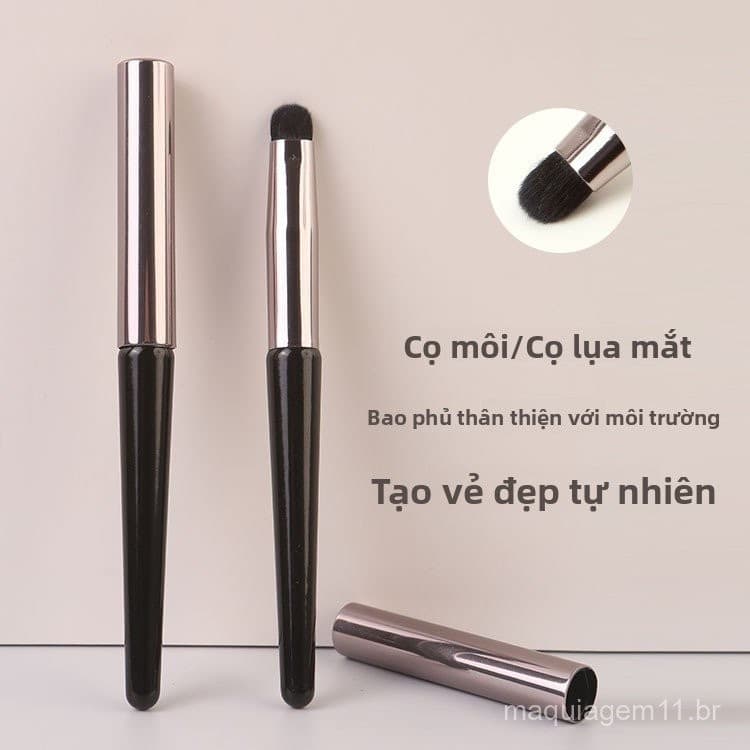 Pincel de Maquiagem Cangzhou Novo Modelo com Tampa Pincel de Lábios Pincel de Detalhe de Sombra Mini Pincel Portátil par