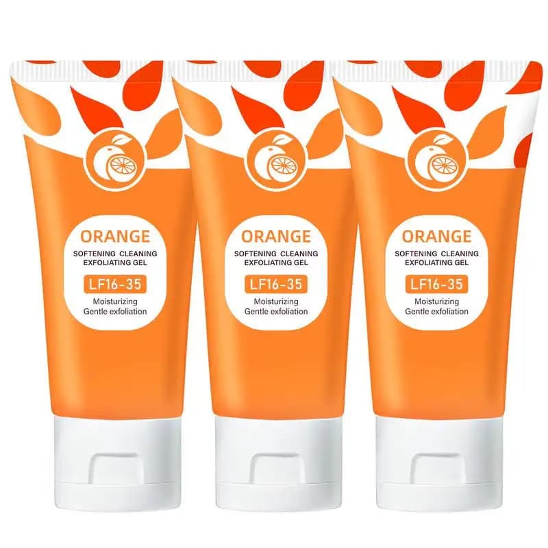 Gel Esfoliante Transparente com Aroma de Laranja LF16-35 - Esfoliação Suave para Rosto e Corpo, Limpeza Profunda, Nutrit
