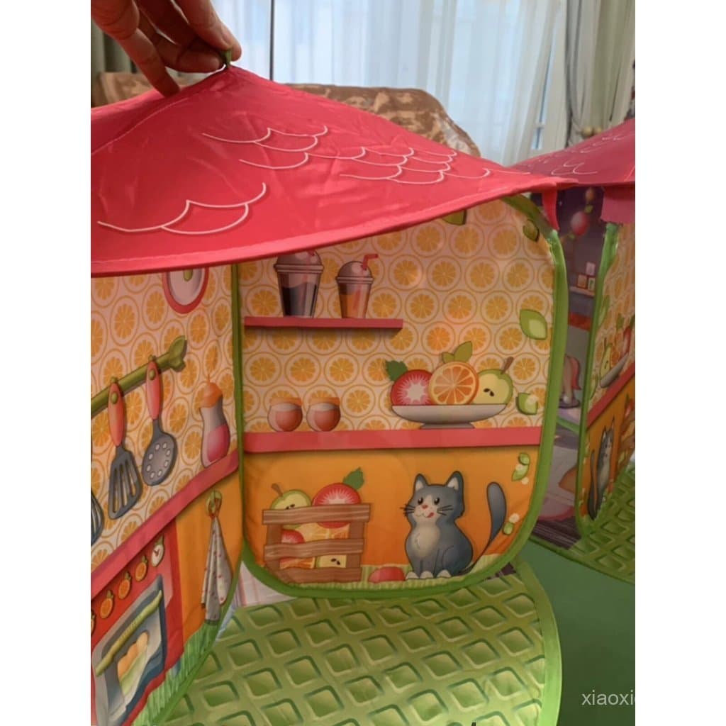 O novo modelo é ótimo para as crianças brincarem! Casa de bonecas portátil com quarto e cozinha, brinquedo de viagem, pr