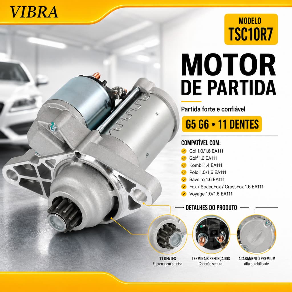Motor Partida Gol Fox Saveiro Voyage Starter G5 G6 11 Dentes
