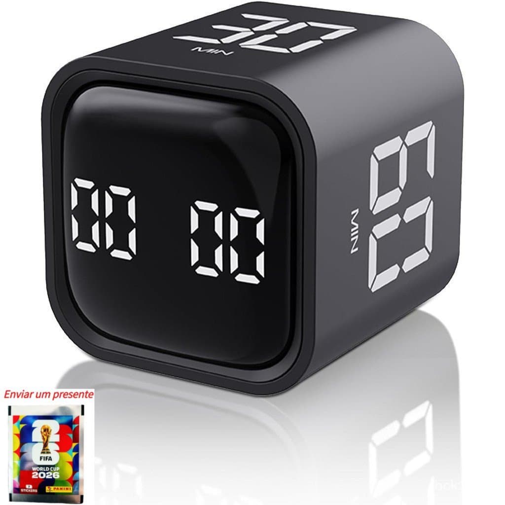Cronômetro Digital Cube Timer Regulável De Som E Vibração Rotação De Cozinha De Contagem Regressiva Estudo De Trabalho