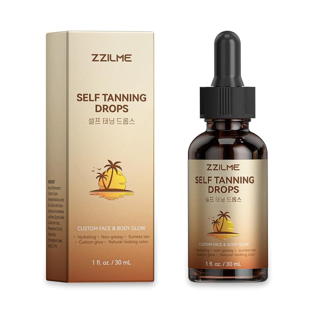 Gotas Autobronzeadoras para Rosto e Corpo - Brilho Personalizável com Niacinamida, Vitamina C e Ácido Hialurônico, Sérum