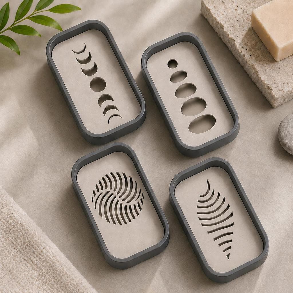 Saboneteira Estilo Zen Premium Drenagem Inteligente Impressão 3D Decorativa