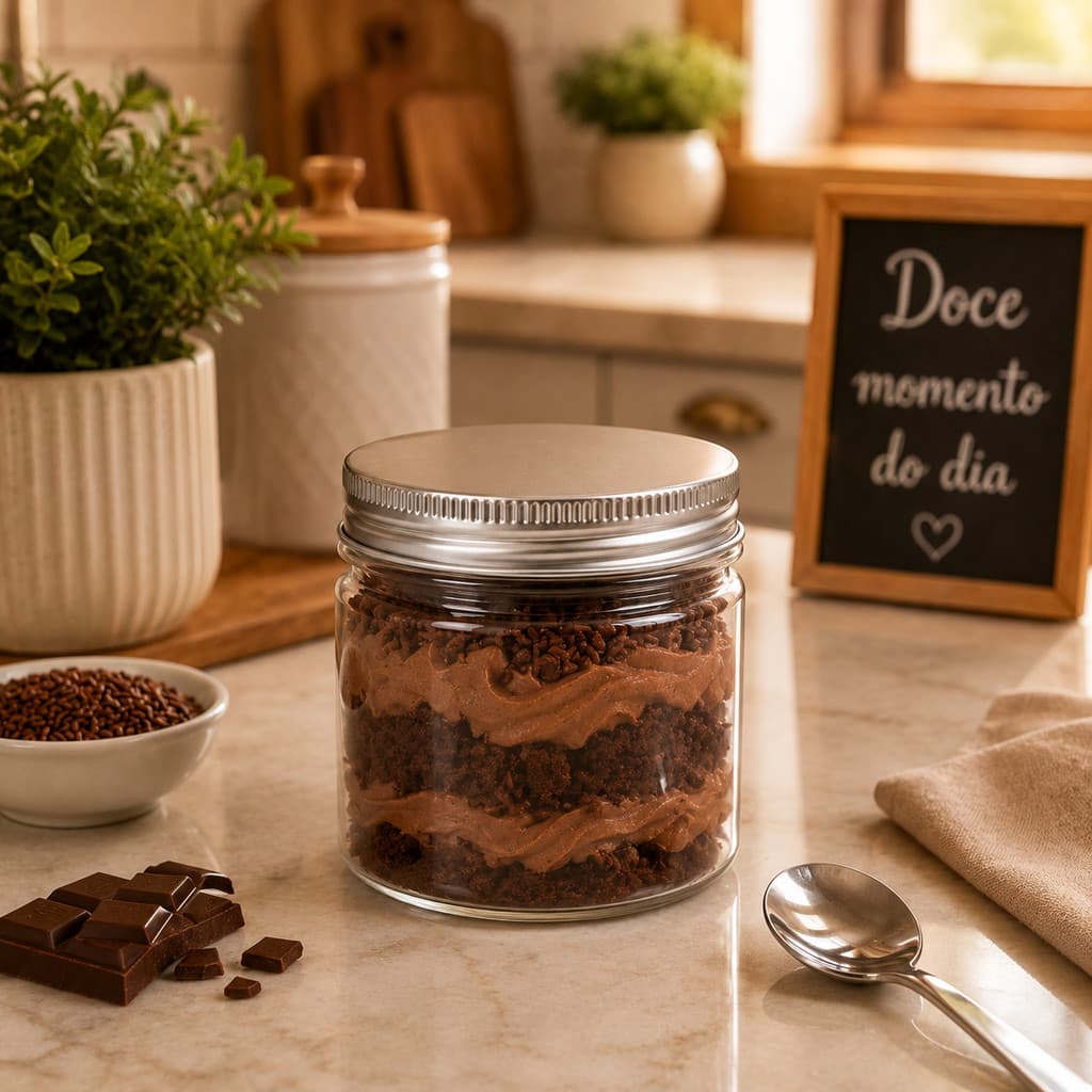 Pote PET Redondo 100ml Kit 12 Tampa Rosca Bolo de Pote Mousse Sobremesa Doces
