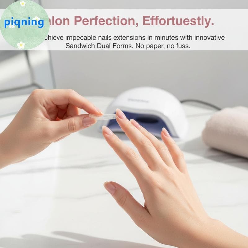 Piqning 30 Pçs Prego Claro Roet Forma Sanduíche Formas De Unhas Duplas Reutilizáveis Cobertura Completa Moldes Superior