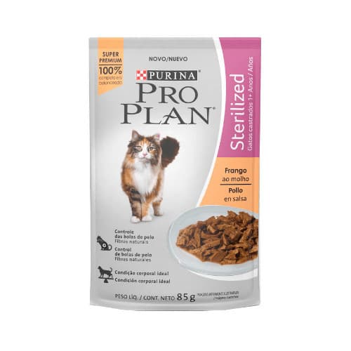 Ração Nestlé Úmida Sachê Pro Plan Gatos Sterilized Frango 85g