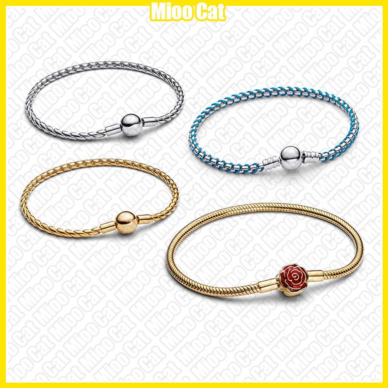 Pulseira DIY em Prata S925 Banhada a Ouro Rosado + Bolsa de Veludo 70LP 8UMH FCZI