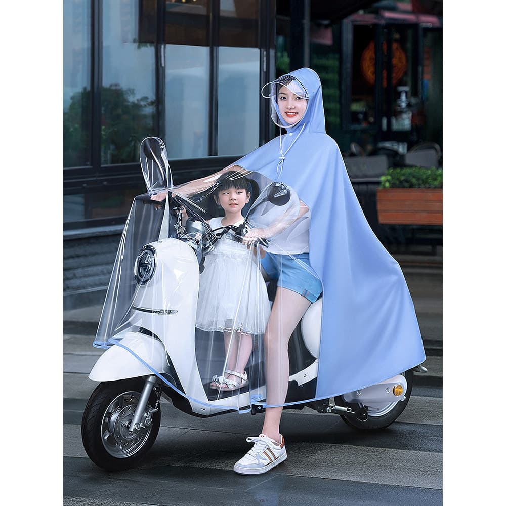 Japão japão novo estilo ao ar livre capa de chuva veículo elétrico bateria dupla motocicleta Poncho transparente feminin