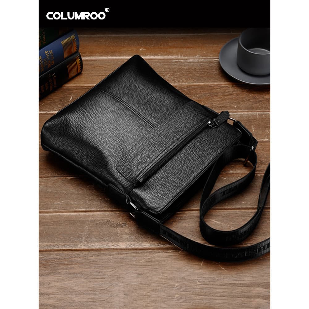 Colomb Kangaroo Bolsa mensageiro masculina de primeira camada de couro Casual bolsa de ombro de negócios masculina de co