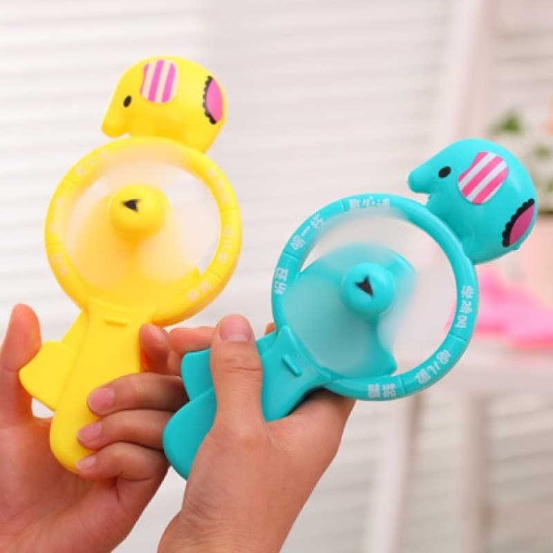 Feliz bebê elefante dos desenhos animados ventilador de pressão mão baixo carbono ambientalmente amigável portátil Turnt