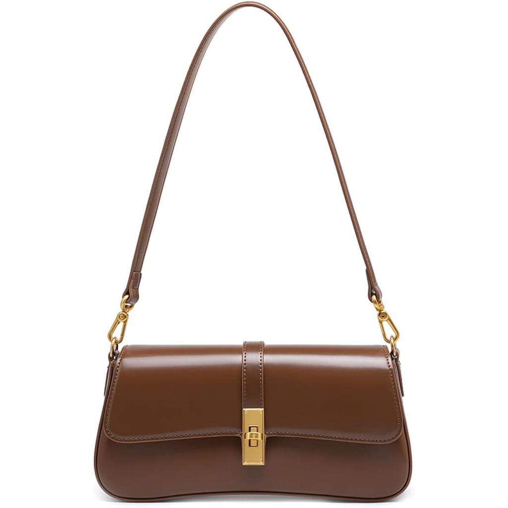 Bolsa de Ombro para Mulheres, Bolsa Transversal de Couro Genuíno com Alças Removíveis e Ajustáveis