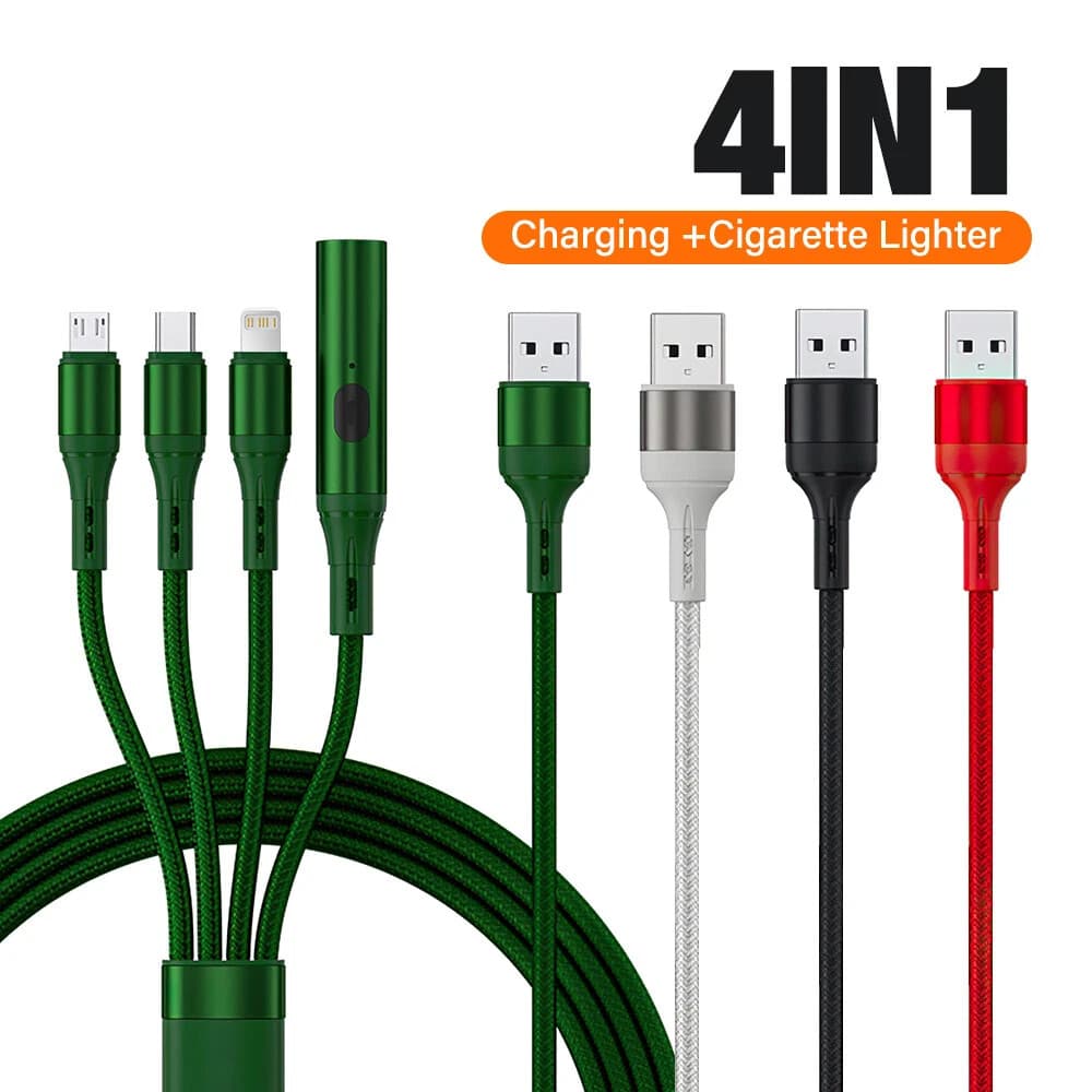 4IN1 Multi Charger USB C/8 Pin/Micro Cabo De Dados De Carregamento Rápido Para iPhone Samsung
