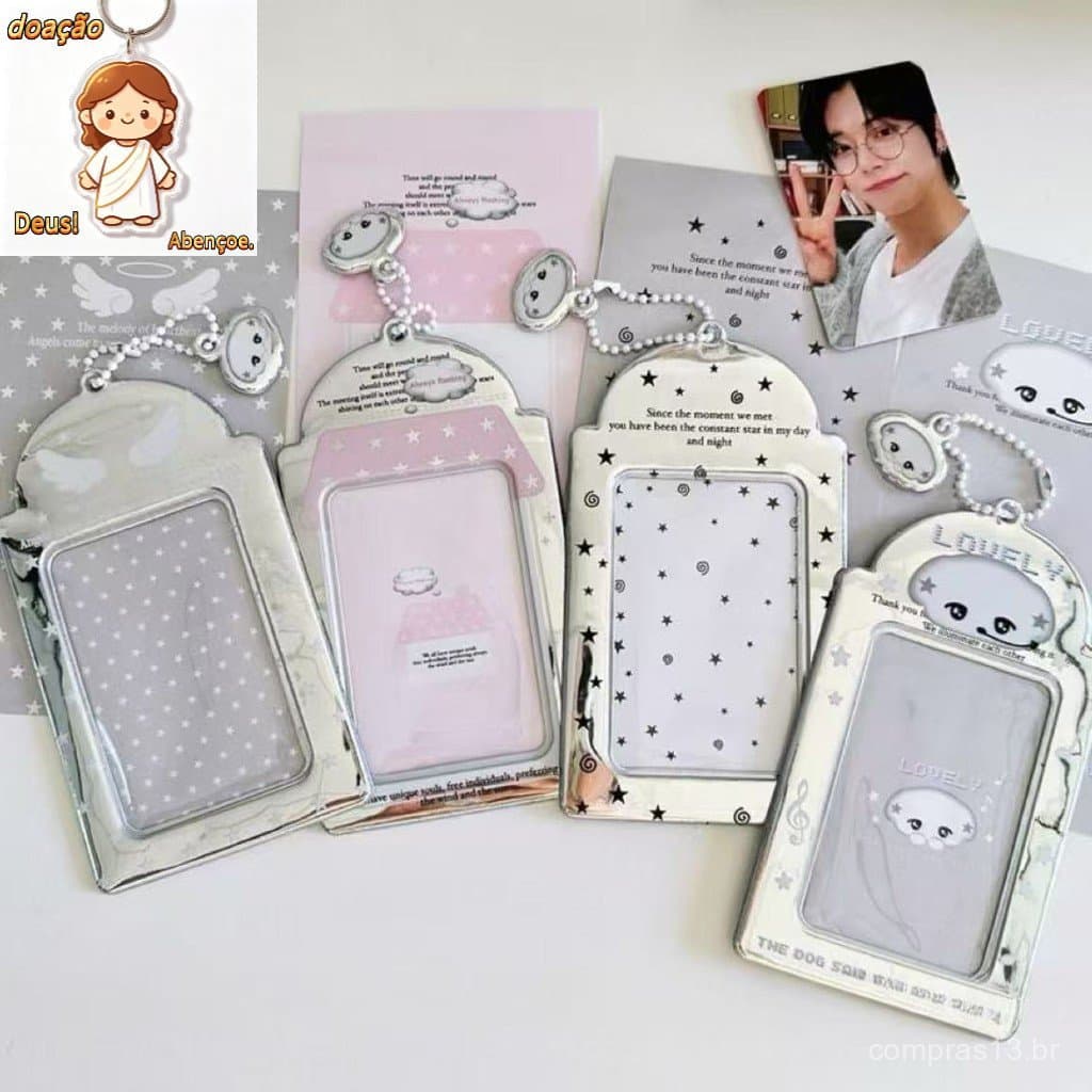 INS Starry Laser Card Holder Idol , Campus Meal Organizer Display Case Com Acessório De Suspensão