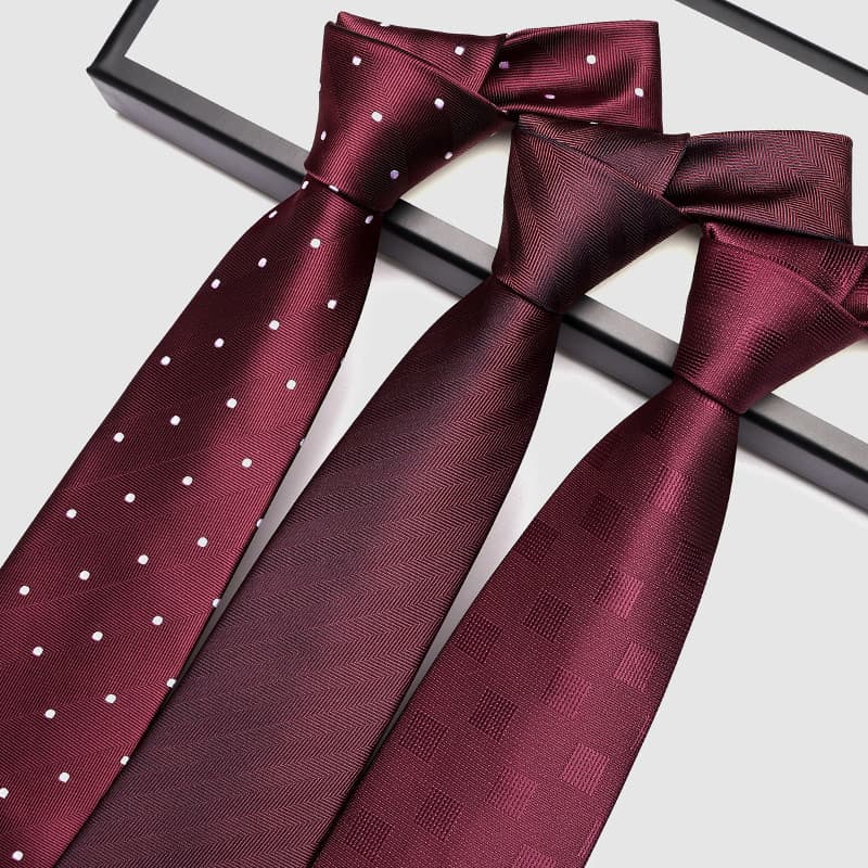 High-end vinho escuro vermelho bolinhas gravata de casamento masculino high-end sentimento 8cm casamento noivo terno cam