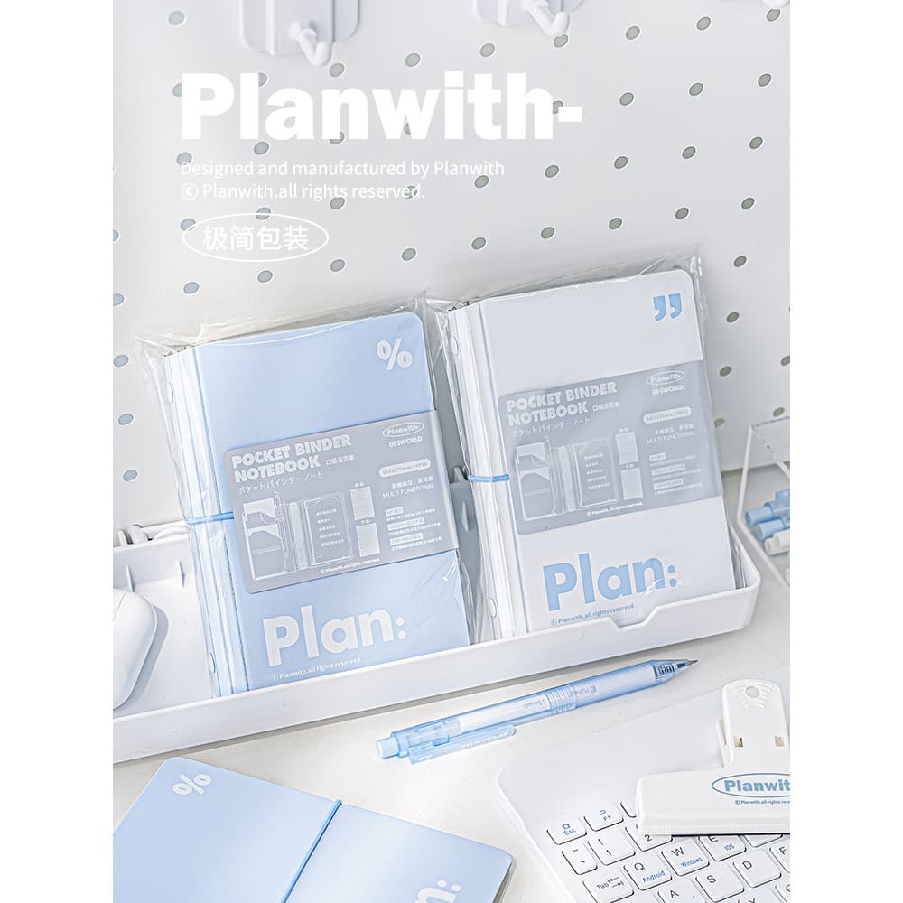 Planwith bolso caderno de folhas soltas estilo minimalista multifuncional portátil A6 Mini notebook
