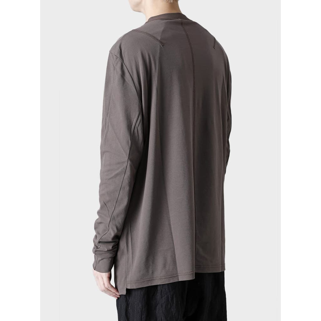 GAOSTUDIOS Simples Desconstrução Irregular Dupla Camada Manga Longa Masculino Japonês Design Retro Simples Solto Longo T