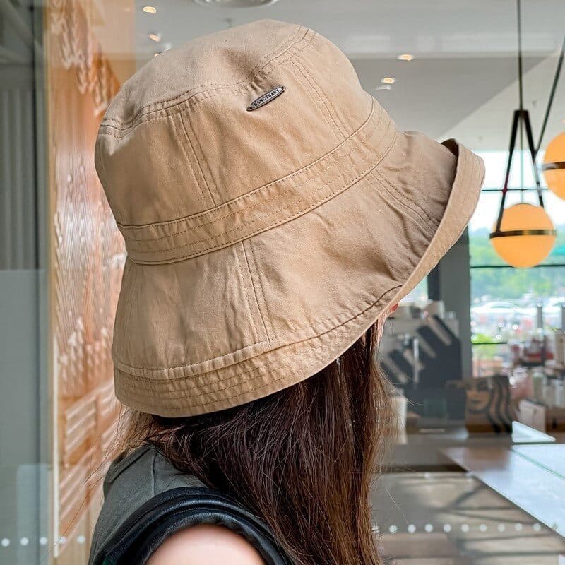 Chapéu de pescador de cor sólida estilo japonês, chapéu feminino de verão para proteção solar, adequado para férias e at
