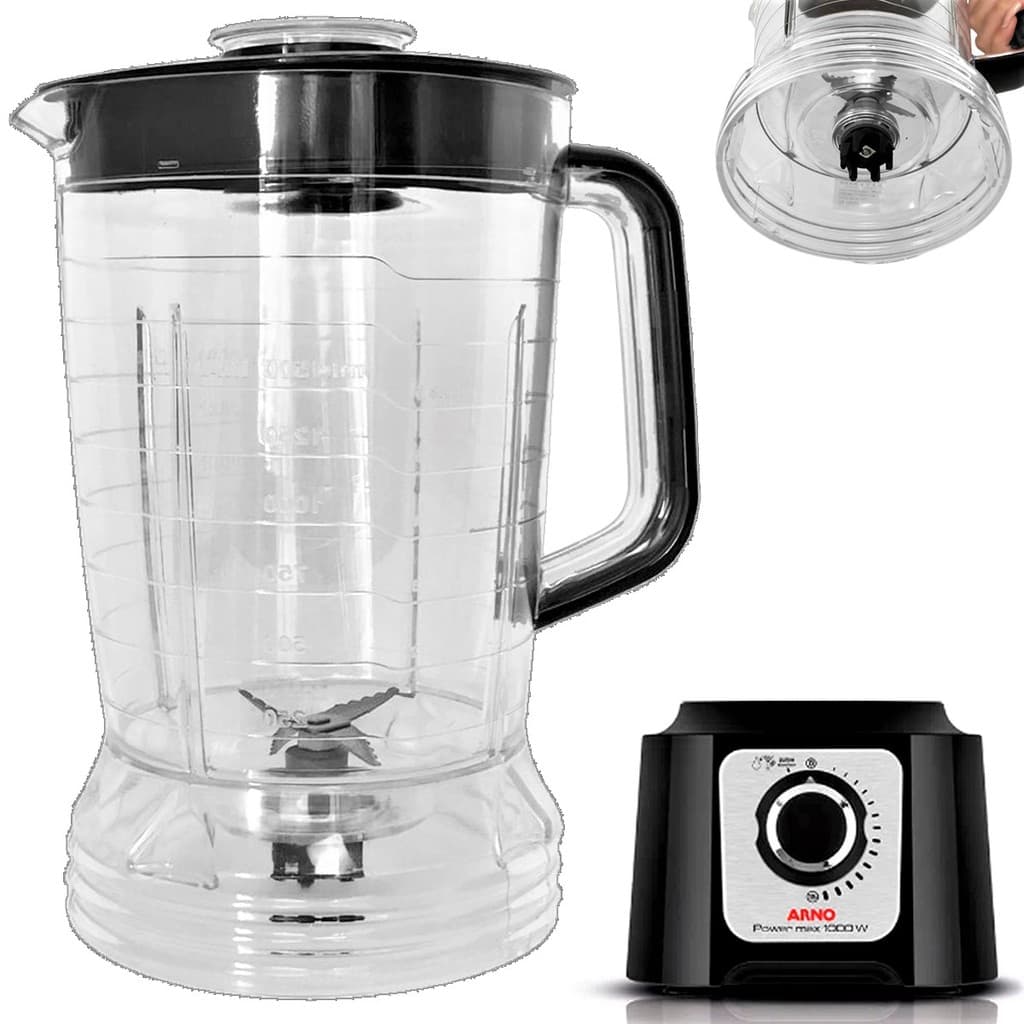 Copo de Liquidificador Para Arno Power Max 1000w Cristal Preto