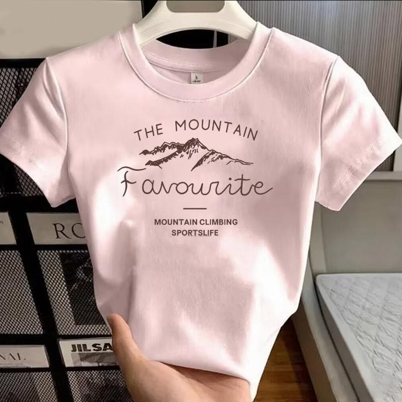 Camiseta Recortada Feminina Roupa Interior De Verão Básico Topo Retro Padrão Feminino Em Torno Do Pescoço Streetwear