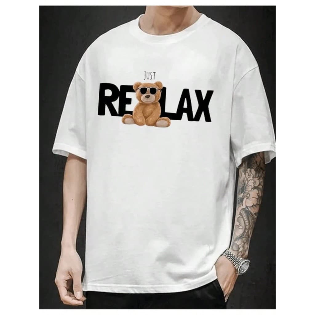 Camiseta masculina Relax horizontal Blusa 100% algodão malha 30.1