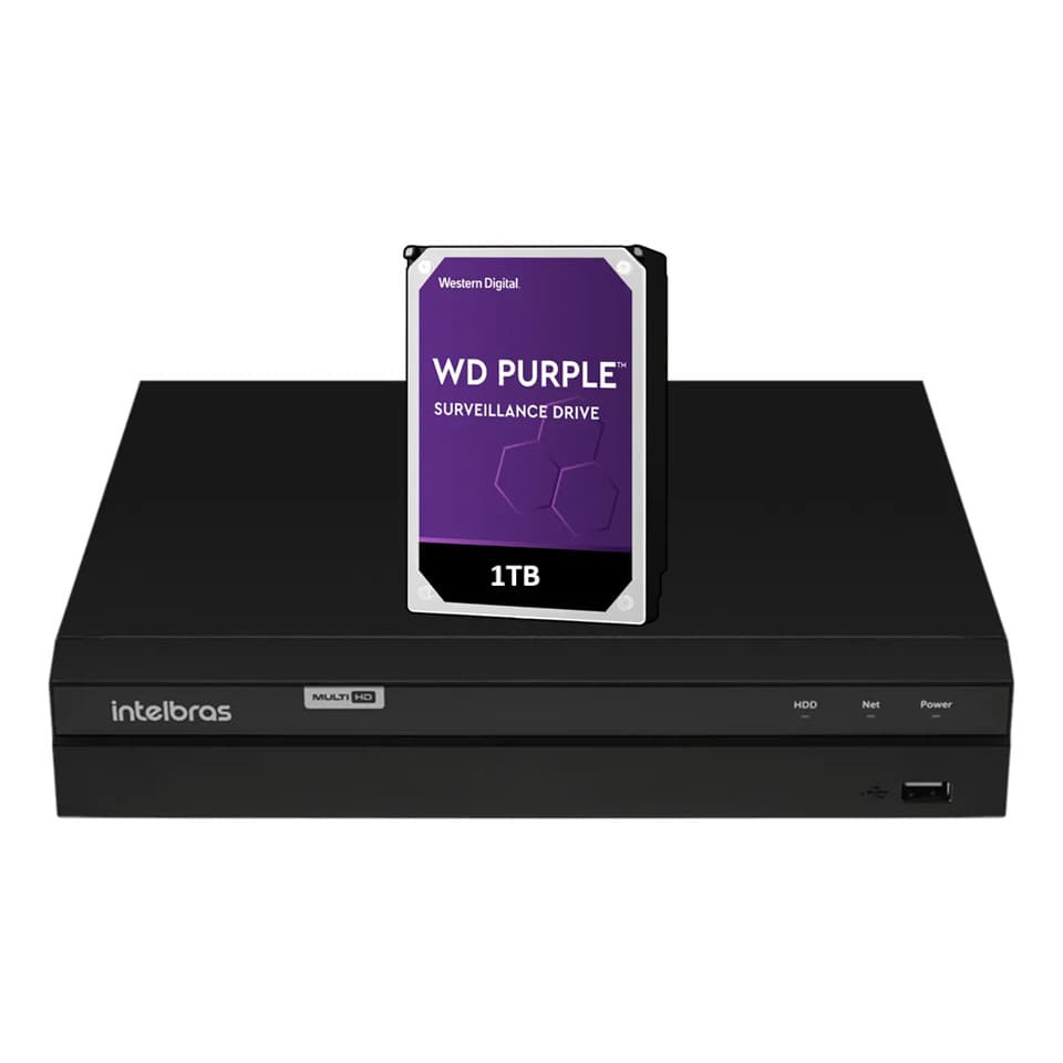 Dvr Intelbras 4ch Mhdx 1304 Inteligente Multi Hd C/ Hd 1tb Purple