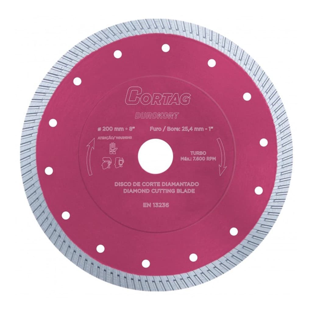 Disco Diamantado 8" (200 X 25,4) DUROKORT Cortag
