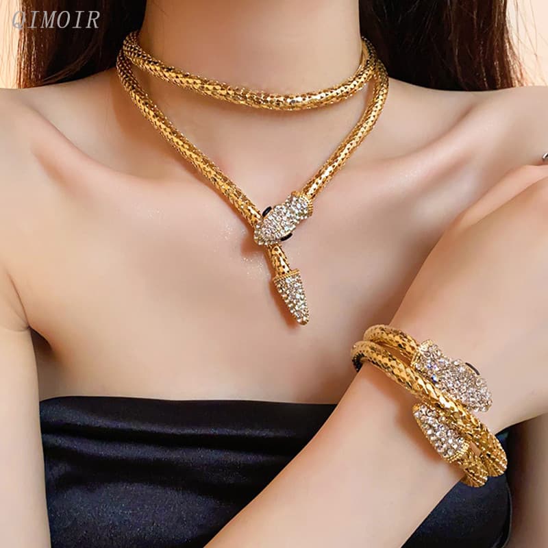 Pipoca Corrente Cobra Colar Pulseira Para Mulheres Punk Moda Jóias Acessórios De Festa Designer Novos Estilos Atacado Pr
