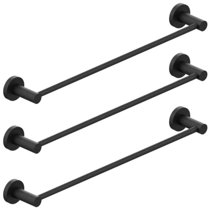 Kit 3 Varões Porta Toalha de Banho Stander Preto