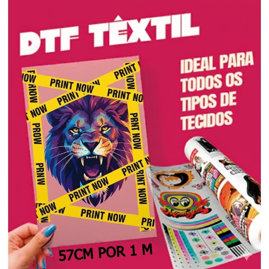 Dtf Impressão Para Estamparia Camisetas de Qualquer Tecido 1 METRO por 57 CM , Folha A4 e folha A3