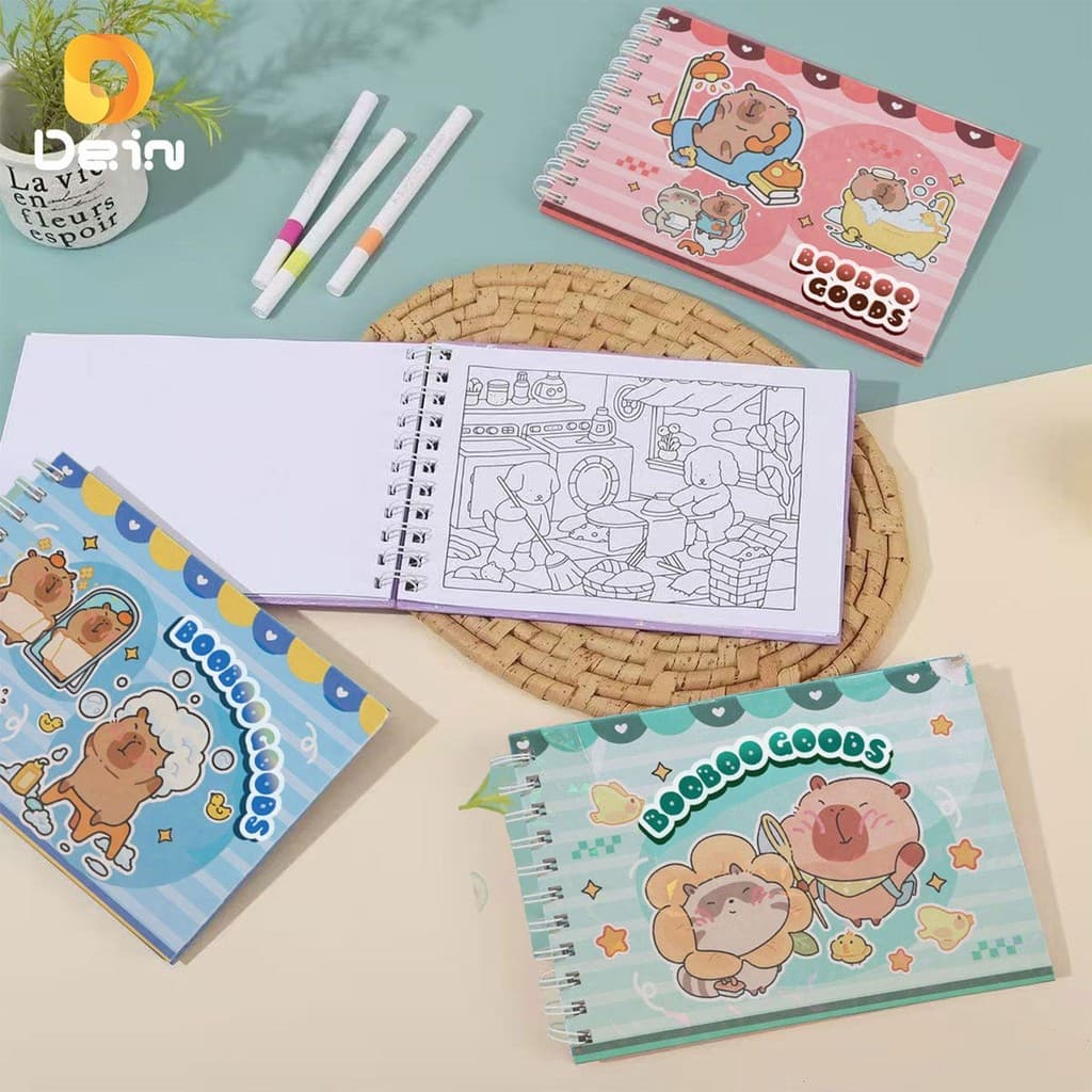 Livro de Desenho Fofo A5 com  50 Folhas a 100 folhas + Folha de Acetato Inclusa