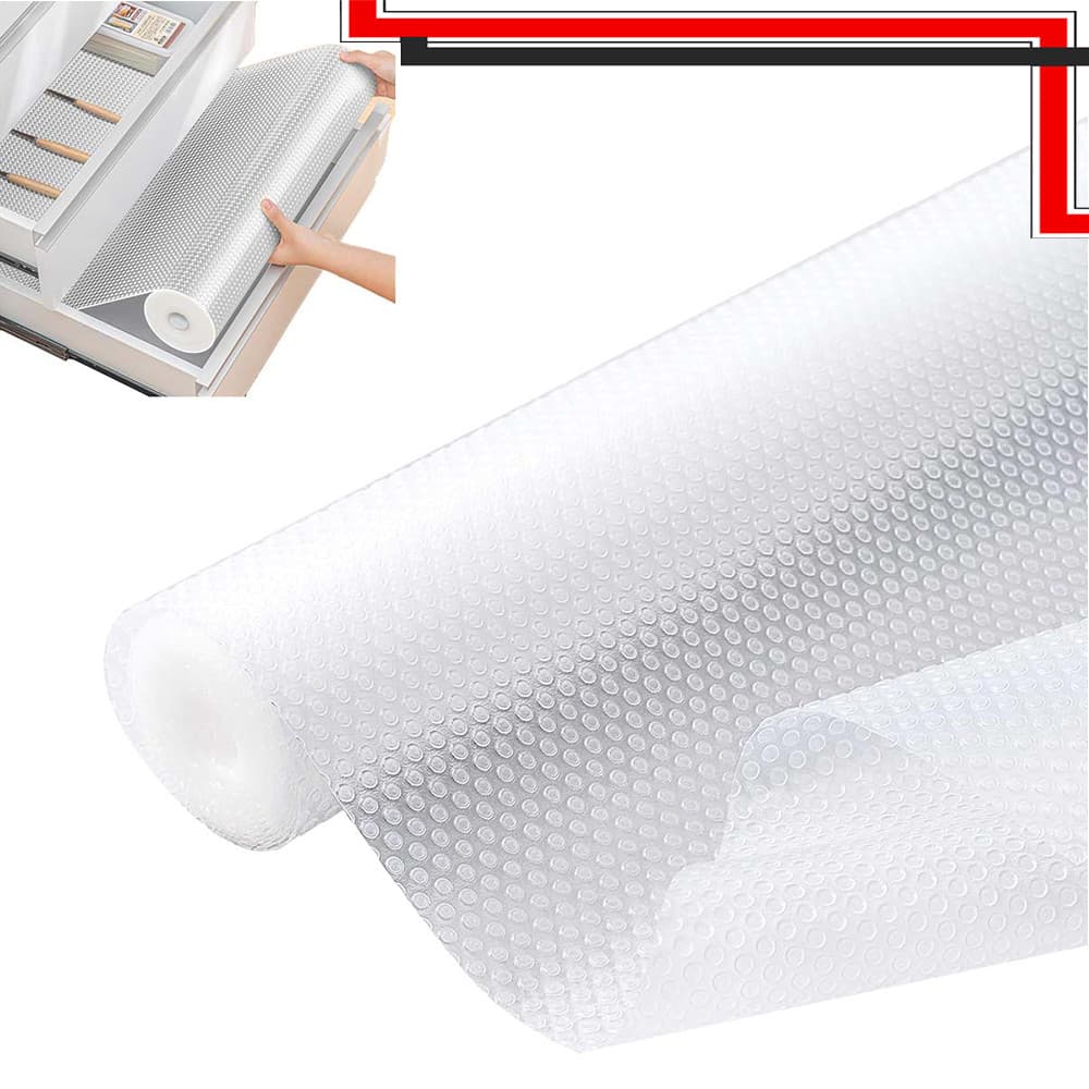 Forro de Gavetas e Armários Antiderrapante EVA Lines 500 x 60cm Rolo, Impermeável Anti Gordura Dispensas Protege Móveis