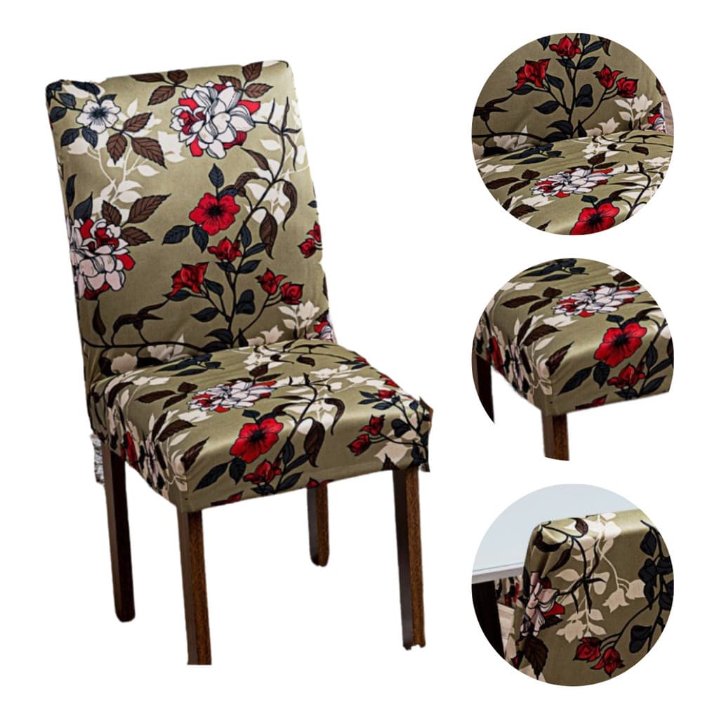 Kit 8 Capas Para Cadeira Jantar Malha Com Elástico Estampada