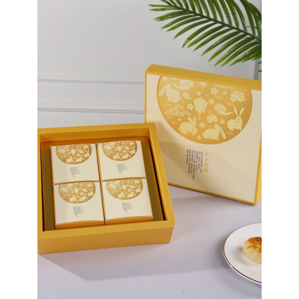 Mid-Autumn Festival Snowskin Mooncake caixa de embalagem 4 pçs 100g pacote exterior novo estilo caixa de presente portát