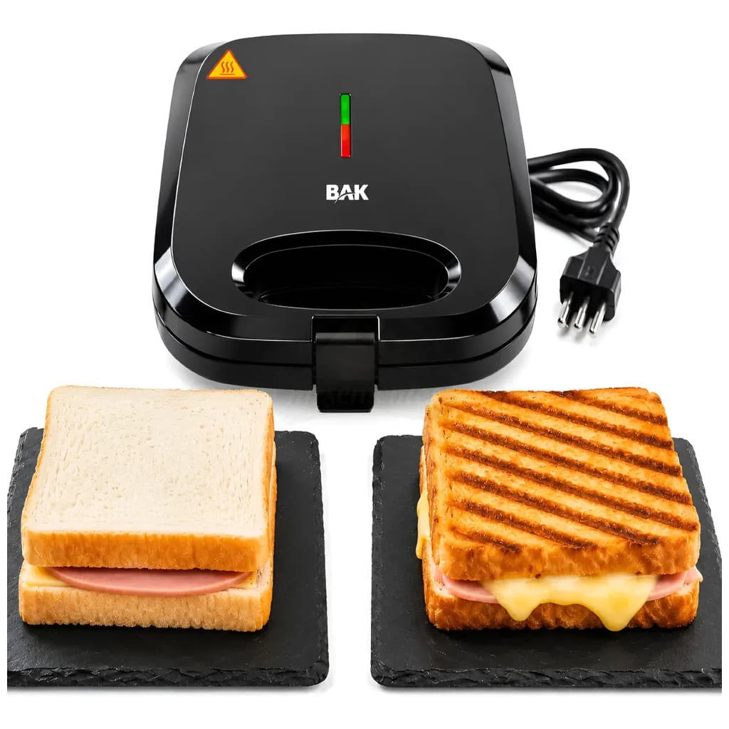 Sanduicheira Grill Bak 750w Antiaderente Duplo Aquecimento