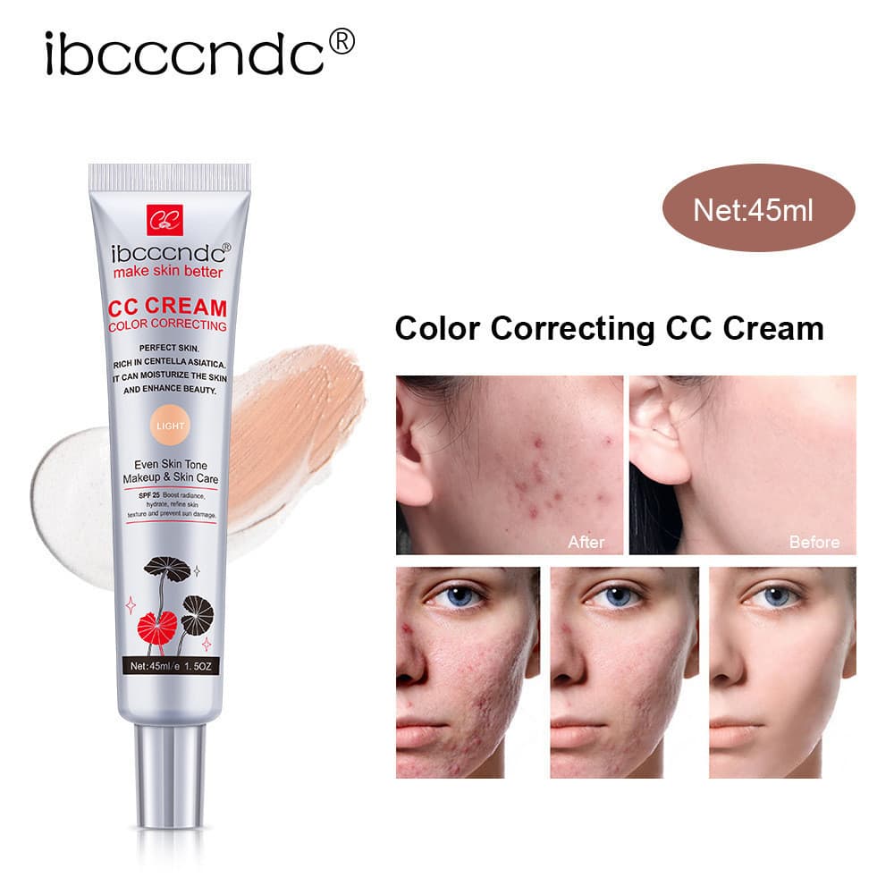 Ibcccndc Centella Asiatica CC Creme Hidratante Hidratante Maquiagem Primer Corretivo de Longa Duração Sem Mudança de Maq