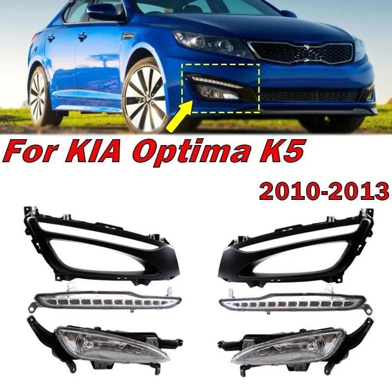 Acessórios Do Carro Auto Amortecedor Dianteiro Preto Moldura Capa Lâmpada De Nevoeiro Para KIA K5 Optima 2010-2013 LED D
