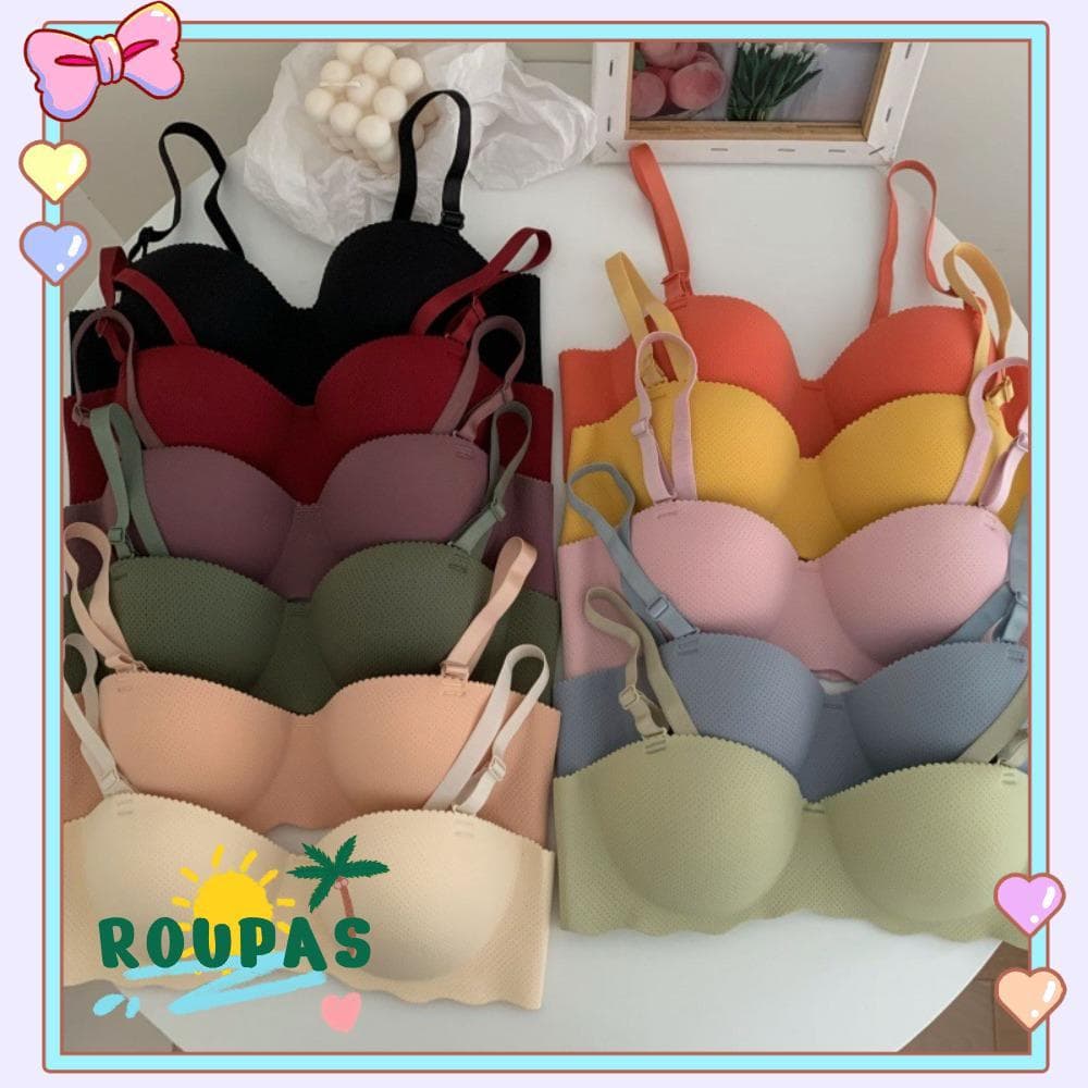 Sutiã Sem Costura ROUPAS , Push Up Anti-Flacidez Em Cor Doce Fio Com Levantamento Confortável Ajustável Feminino