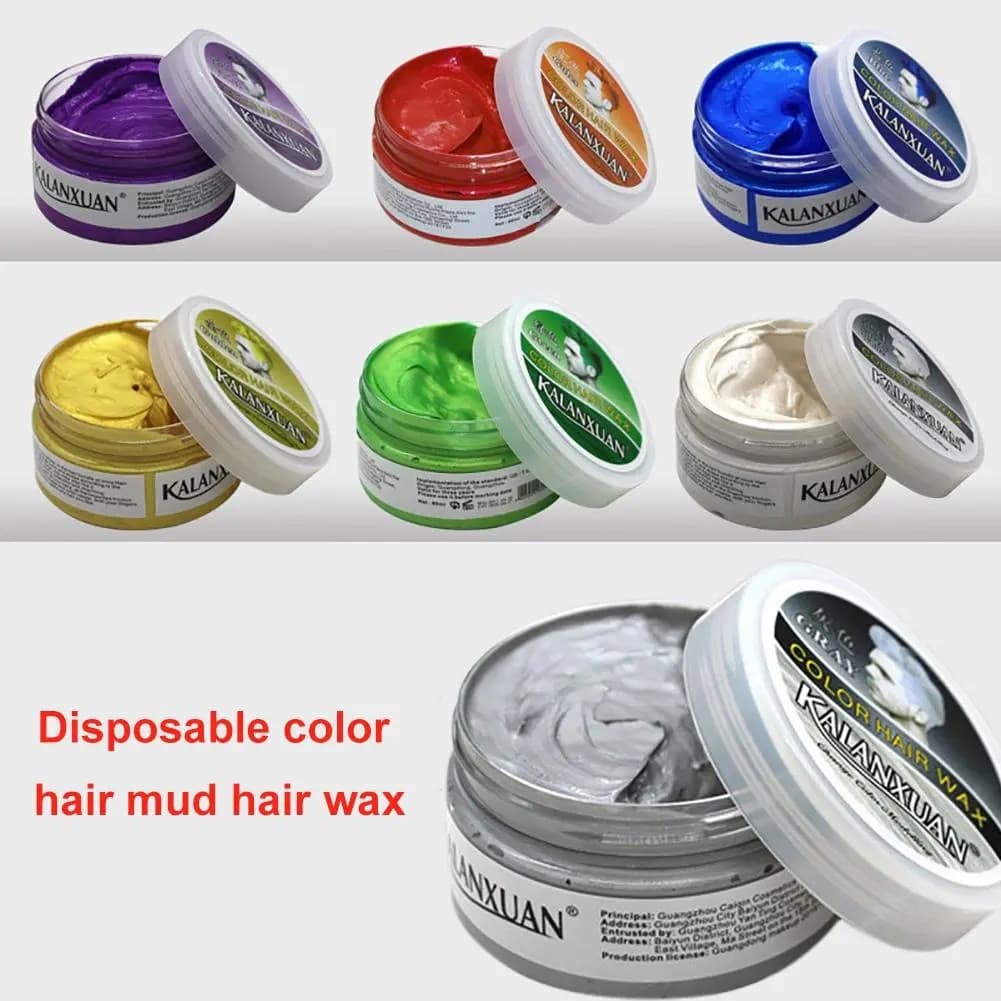 Moda Tintura De Cor Temporária Lama Salão De Cabelo Cera Creme De Pomada Modelagem De Tira Granny Verde