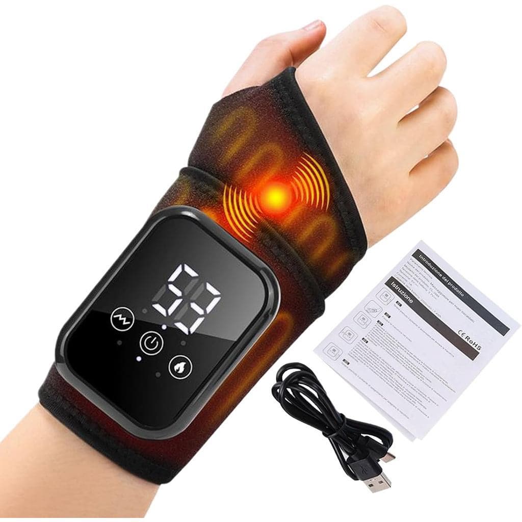 Pulseira de aquecimento de três níveis, vibração ajustável, massagem quente, pulseira de aquecimento sem fio, adequada p