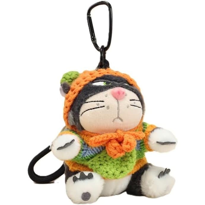 JOEY'S CHOICE Cartoon Wacky Cat Chaveiro De Pelúcia , Bolsa E Pingente De Carro , Bicho Para Meninos Meninas