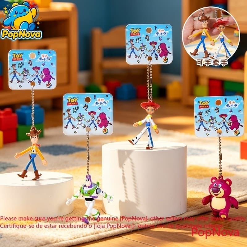 Toy Story De Mãos Dadas Chaveiro Buzz Lightyear Woody Pingente Dos Desenhos Animados Bonito Lotso Jessie Boneca Para Cri