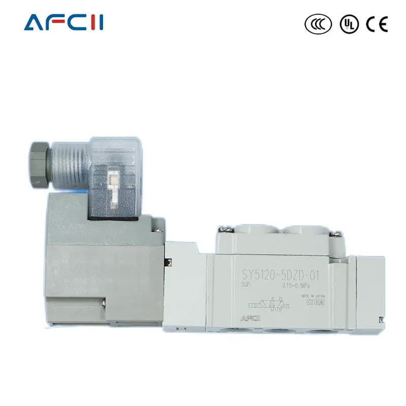 Válvula Solenoide de Controle Pneumático Tipo SMC de Alta Qualidade SY3120 5DZ M5 SY5120 5DZ 01 SY7120, 5 Portas, 2 Sole