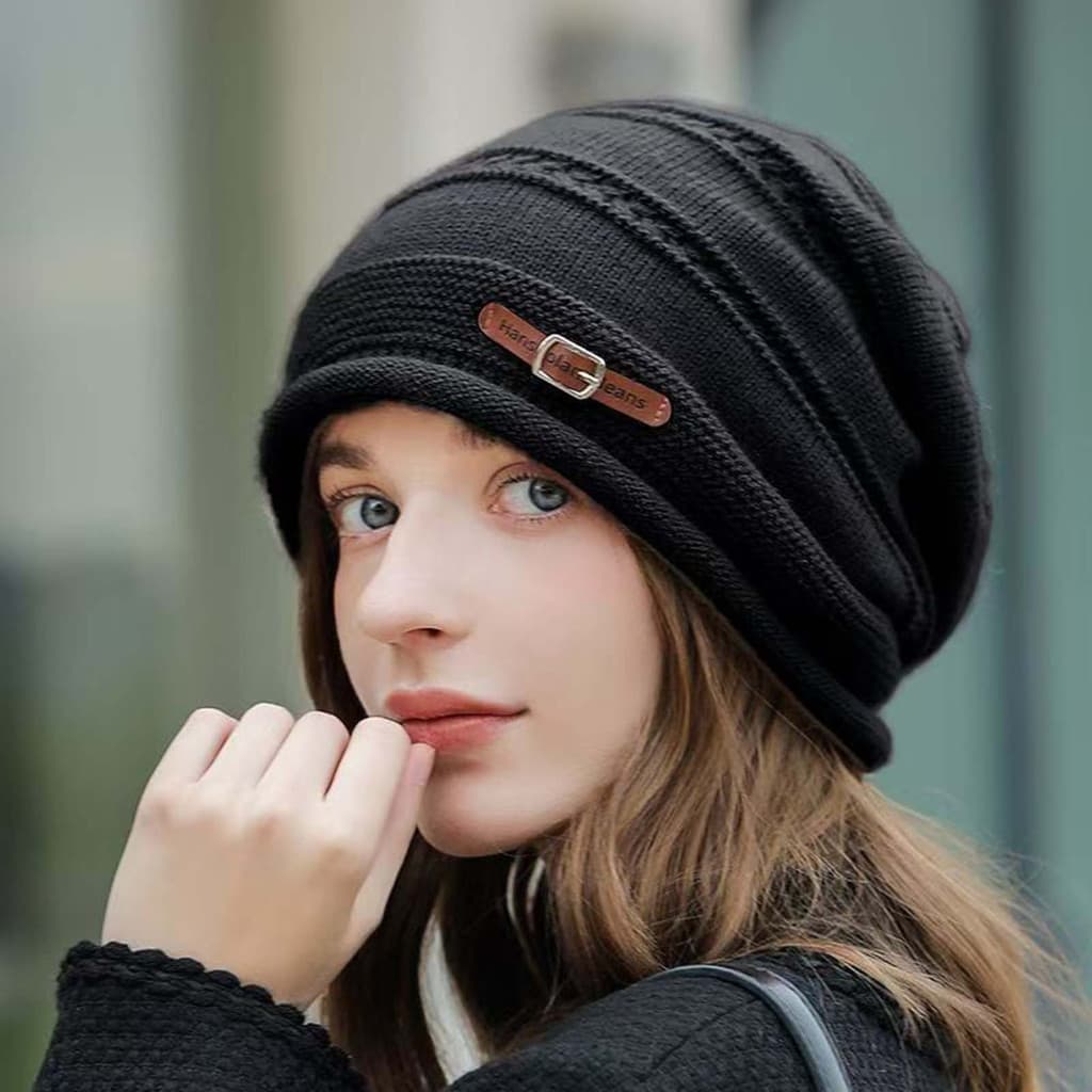 Gorro De Inverno Feminino Chapéu De Malha Boné Quente Esqui Ao Ar Livre Esportes